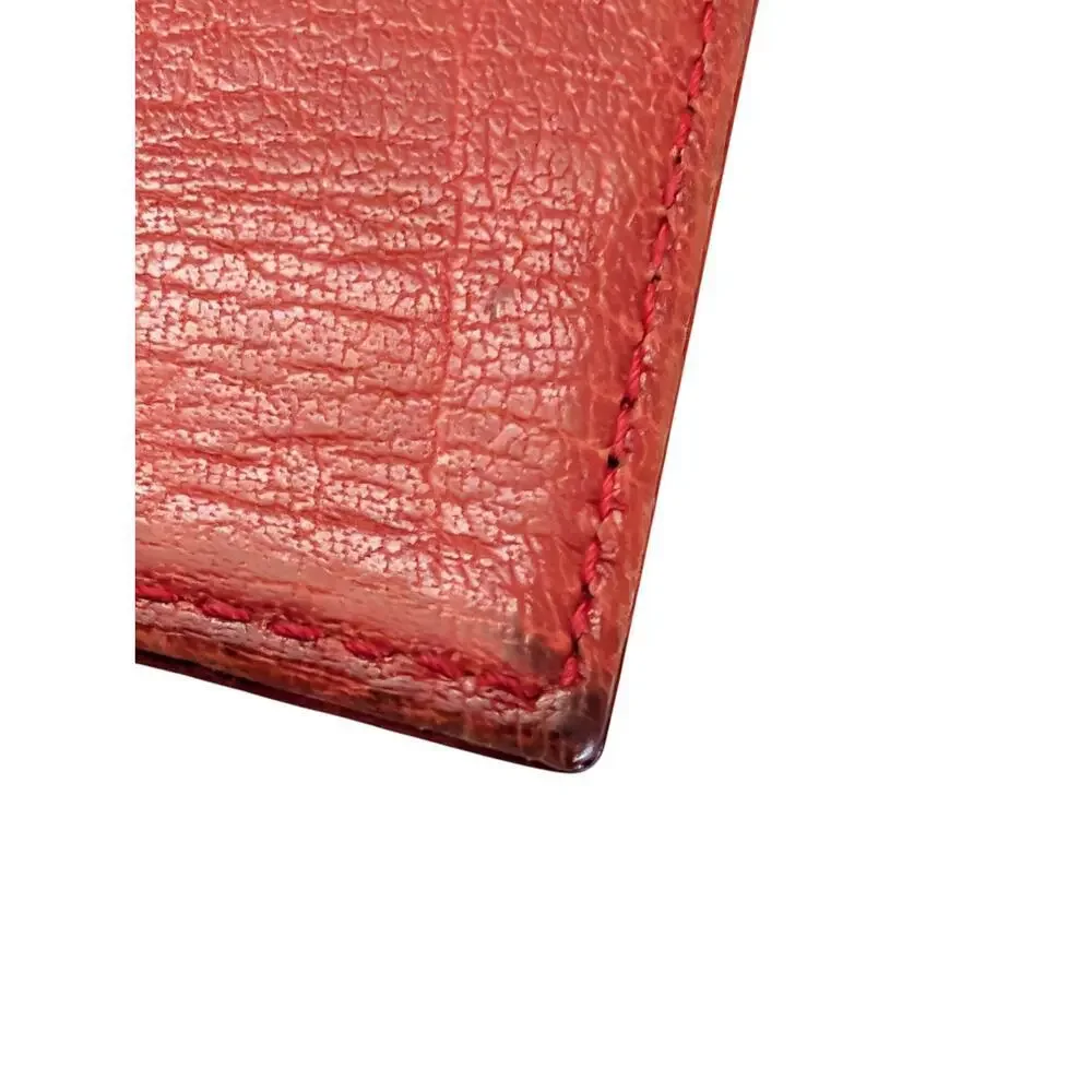 AMI Red Leather Envelope Photo Small Document Holder 6.75